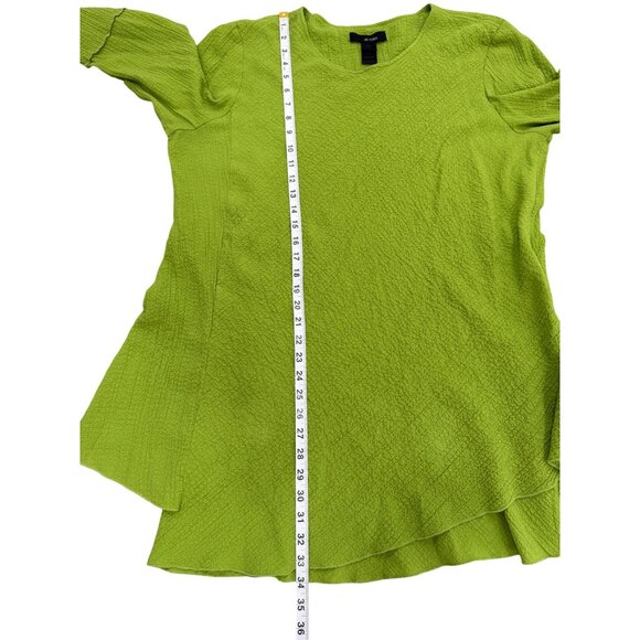 Ali Miles Womens Dress Textured 3/4 Sleeve V-Neck Lagenlook Green Size L - Picture 6 of 8